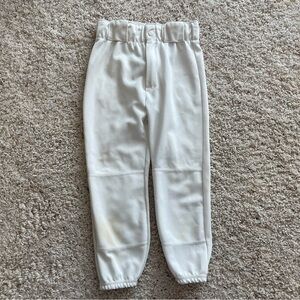 WILSON Youth Medium White Baseball Pants preowned good cond. stains  19” inseam